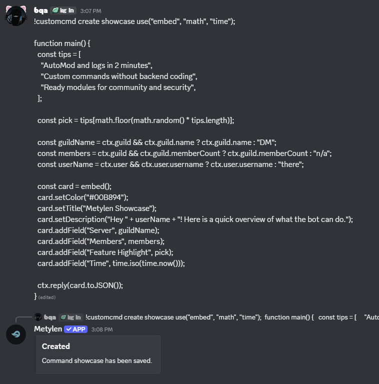 Custom Commands